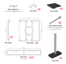 F60 - Clôture pleine en aluminium - ANTHRACITE - KIT COMPLET L2000 X H1200 MM