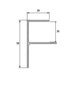 Profil de finition en aluminium en F - Gris