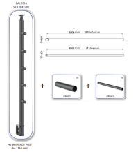 SECO - Garde corps fixation latérale - Kit 2 mètres Anthracite