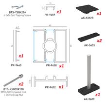 F60 LOUVER Poteau alu 60x60 - ANTHRACITE - H 1700 MM