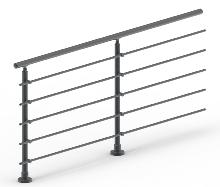 SECO - Garde corps fixation à plat - Kit 2 mètres Anthracite