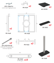 F60 LOUVER - Clôture persienne en aluminium - ANTHRACITE - KIT COMPLET L2000 X H1200 MM