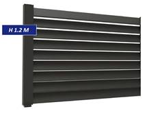 F60 LOUVER - Clôture persienne en aluminium - ANTHRACITE - KIT COMPLET L2000 X H1200 MM