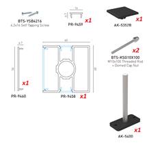 F60 Poteau alu 60x60 - ANTHRACITE - H 1200 MM