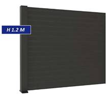 F60 - Clôture pleine en aluminium - ANTHRACITE - KIT COMPLET L2000 X H1200 MM